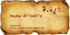 Hajka Árpád névjegykártya