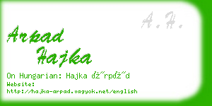 arpad hajka business card